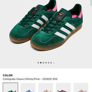 Adidas Gazelle Green and Pink Sneakers